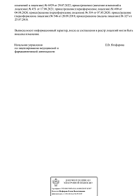 Выписка из реестра лицензий АНО Ижмедцентр-Нефролайн (3 лист)